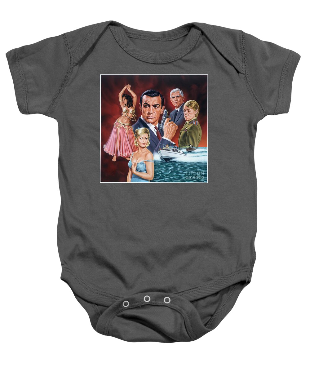 Portrait Baby Onesie featuring the painting From Russia With Love by Dick Bobnick