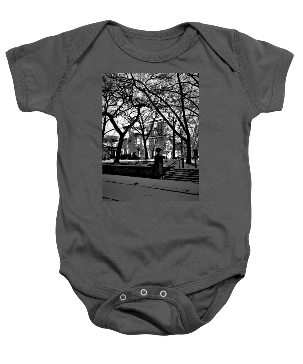 Independence Hall Baby Onesie featuring the photograph Frozen History by Joseph Desiderio