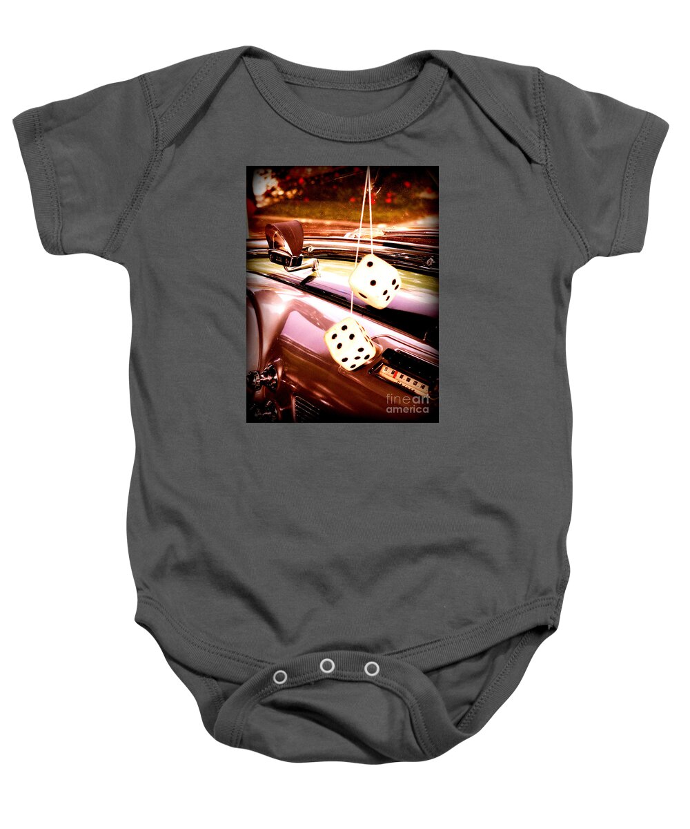 Dice Baby Onesie featuring the digital art Fuzzy Dice by Valerie Reeves