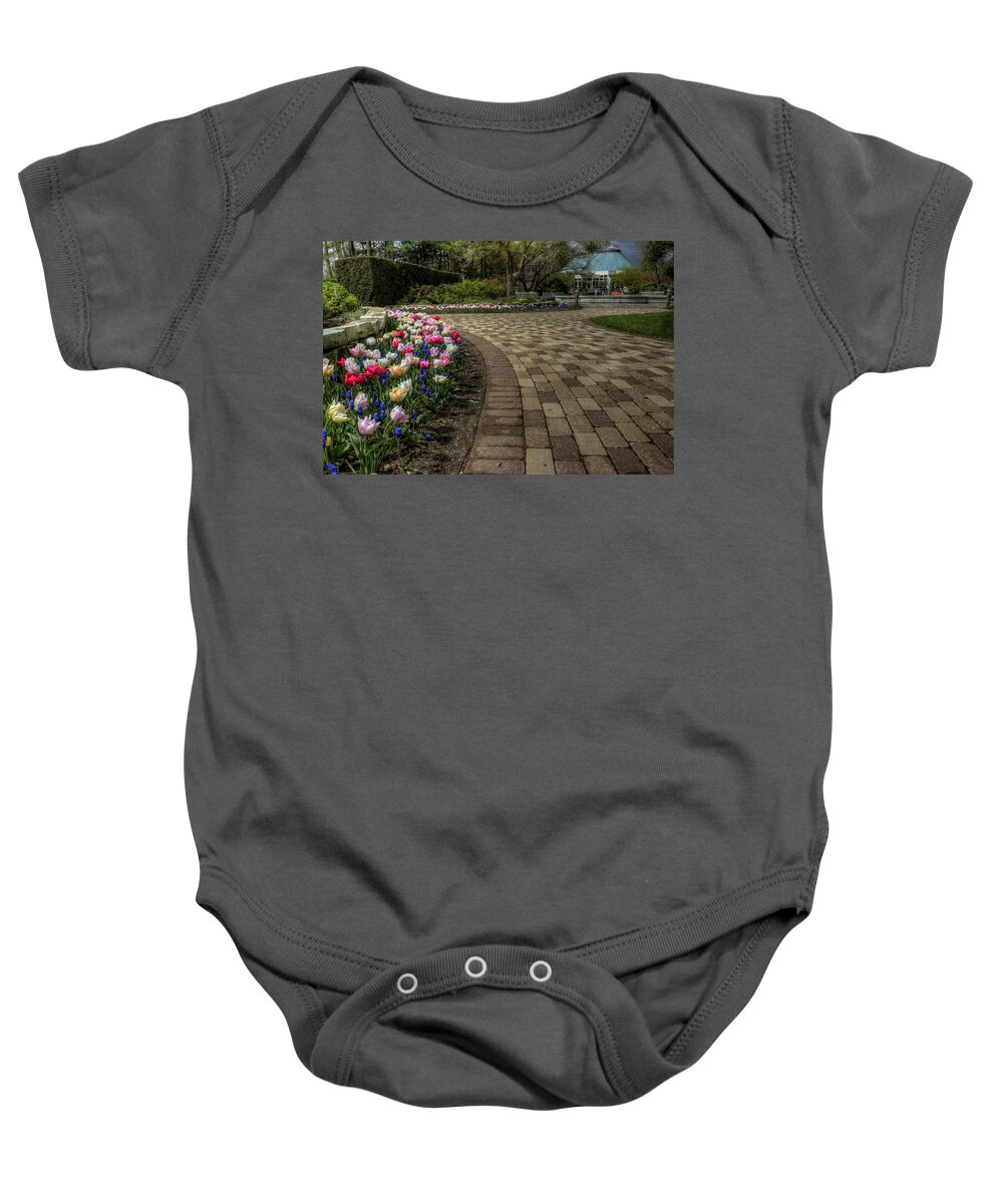 Gardens Baby Onesie featuring the photograph Gardens in the Park by David Dufresne