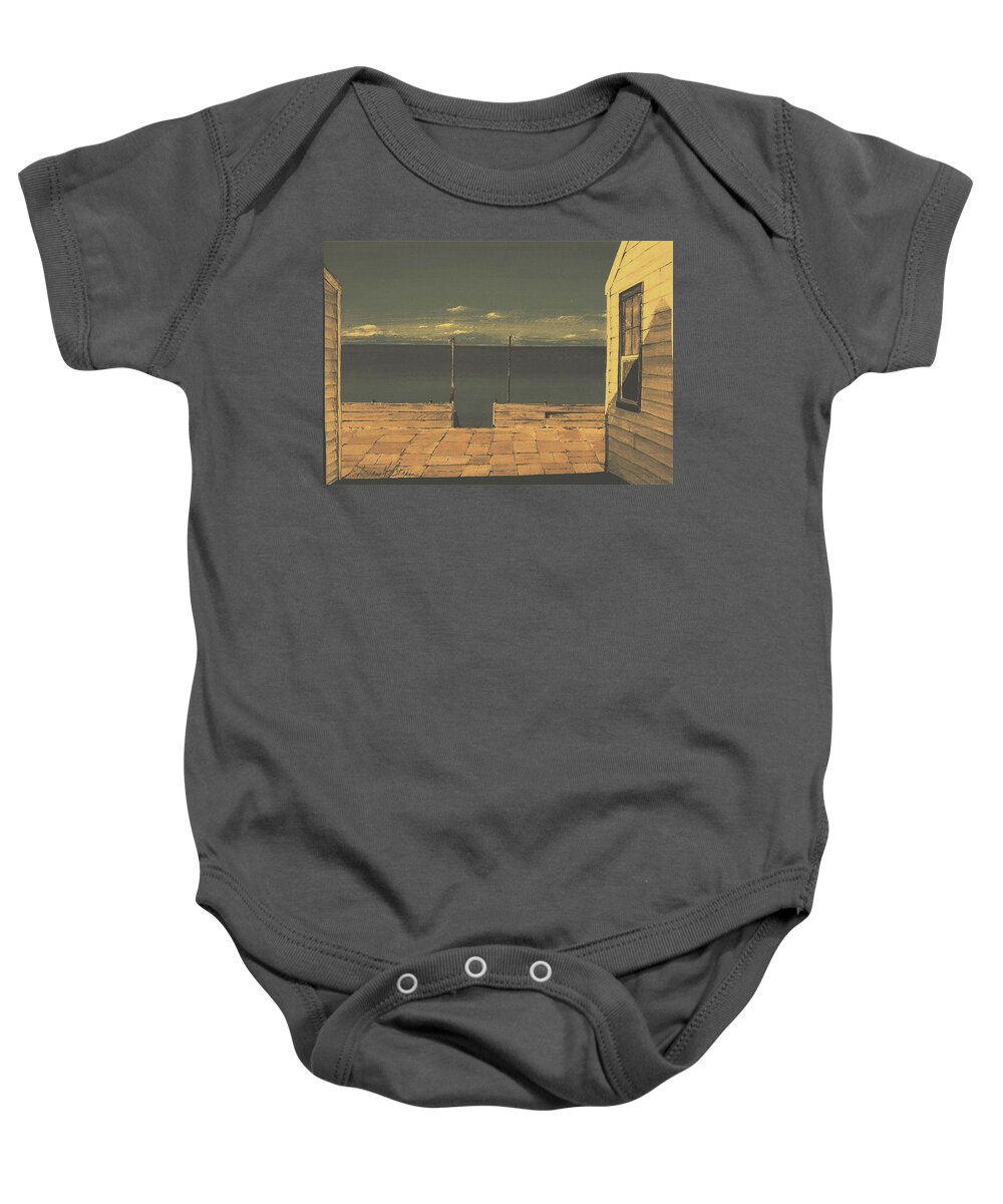 Stairs Baby Onesie featuring the painting Gateway to the Sea by Diane Strain