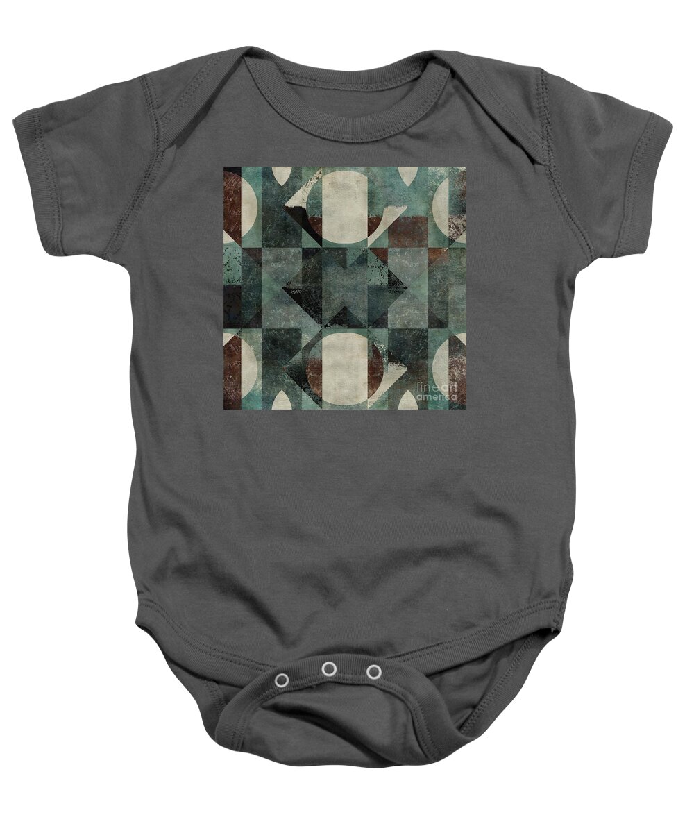 Abstract Baby Onesie featuring the digital art Geomix 04 -39c8at2d by Variance Collections