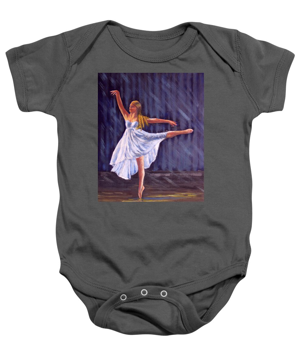 Ballet Baby Onesie featuring the painting Girl Ballet Dancing by Kevin Hughes