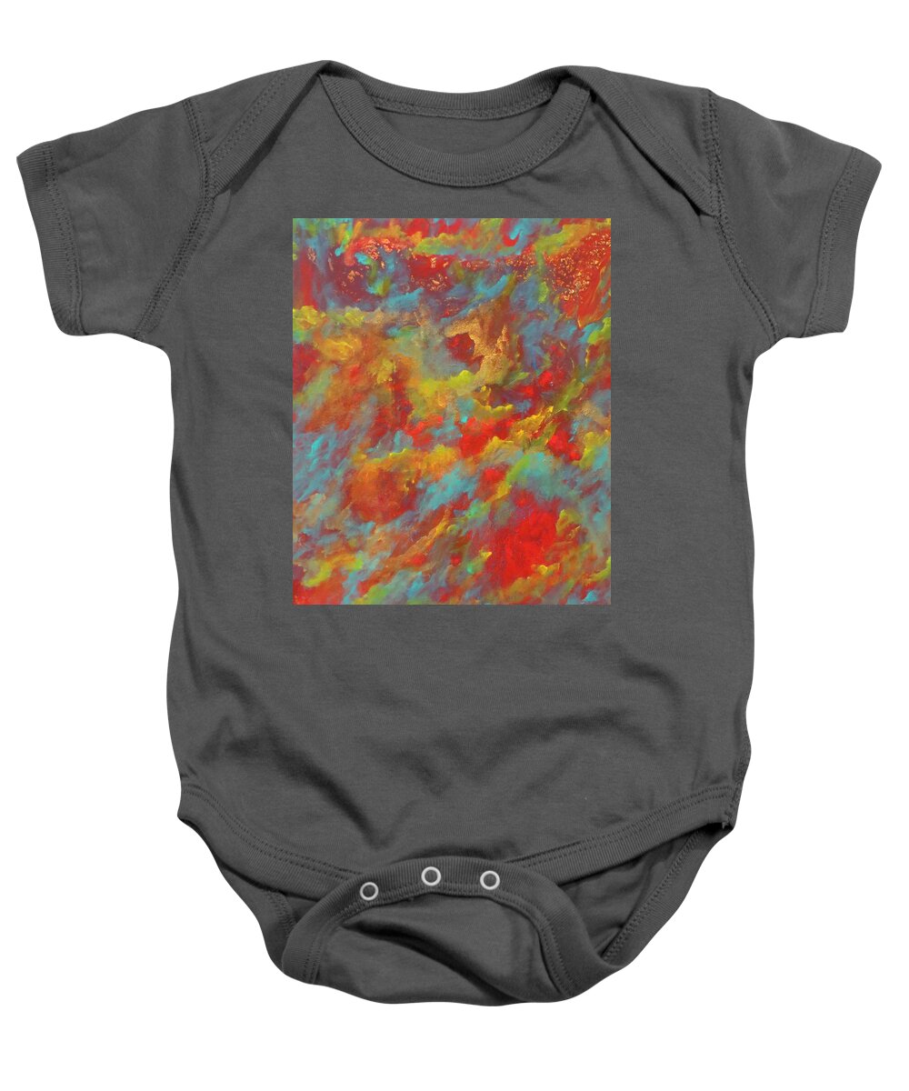 Abstract Baby Onesie featuring the painting Glorious by Soraya Silvestri