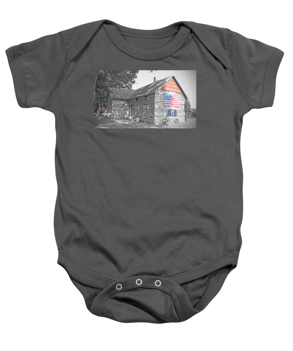 Photography Baby Onesie featuring the photograph God Bless America-A by Jean Plout