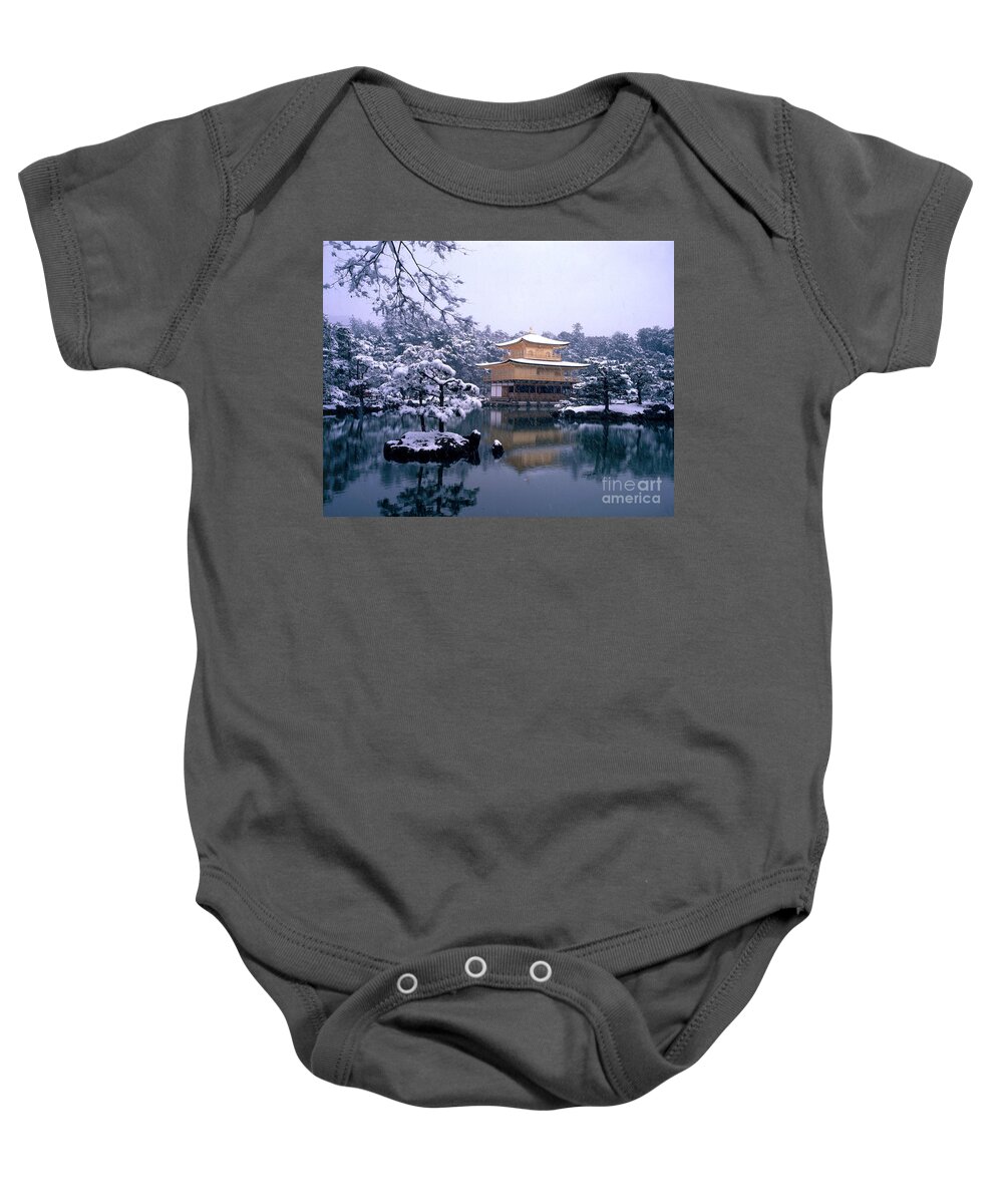 Travel Baby Onesie featuring the photograph Gold Temple In Kyoto, Japan by Masao Hayashi