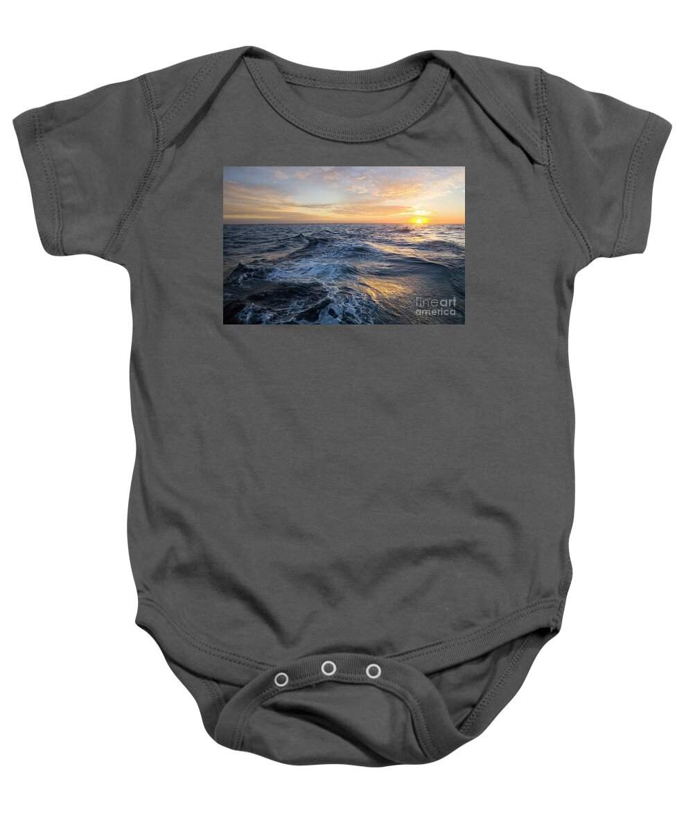 00345380 Baby Onesie featuring the photograph Golden Sunrise And Waves by Yva Momatiuk John Eastcott