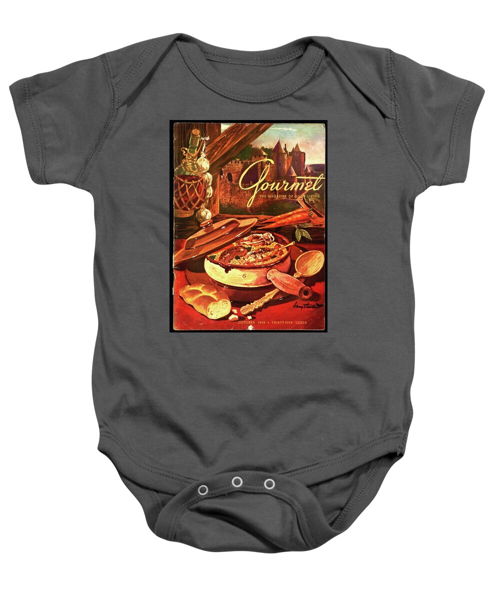 Illustration Baby Onesie featuring the photograph Gourmet Cover Featuring A Pot Of Stew by Henry Stahlhut