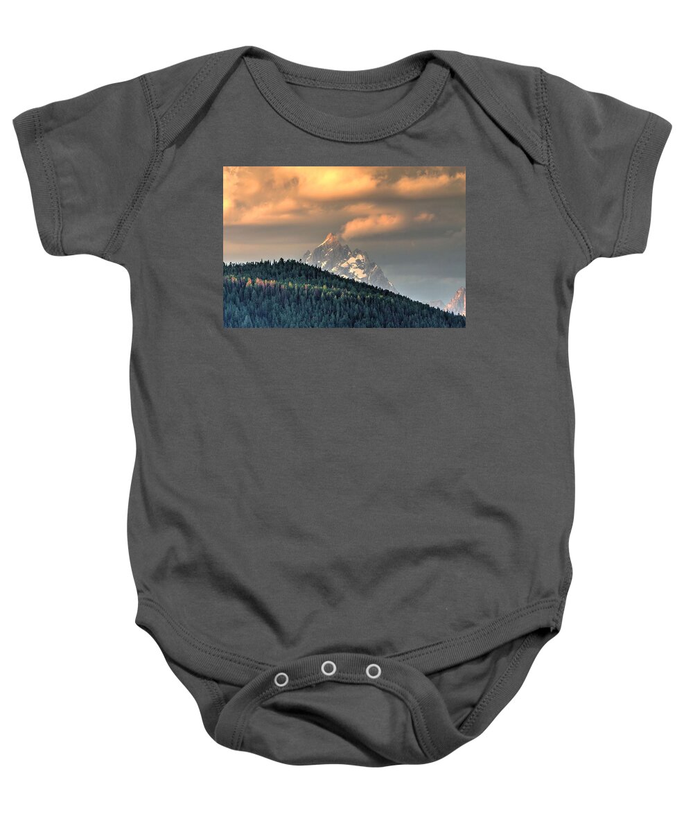 Amber Sky Baby Onesie featuring the photograph Grand Morning by David Andersen