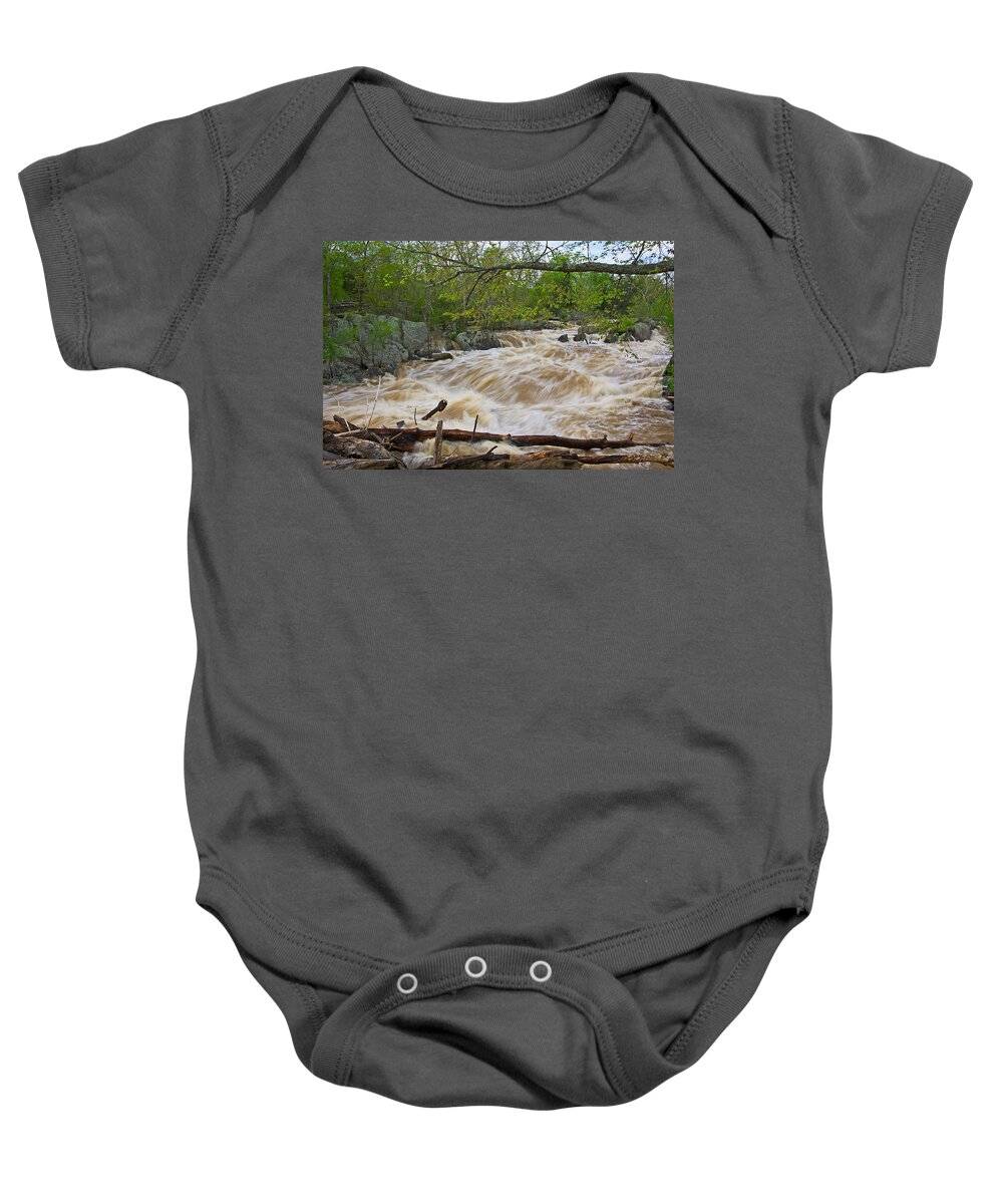 Great Falls Baby Onesie featuring the photograph Great Falls White Water by Stuart Litoff