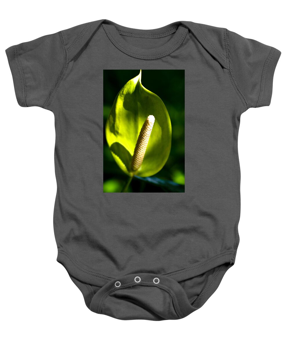 Green Baby Onesie featuring the photograph Green Anthurium by Will Wagner