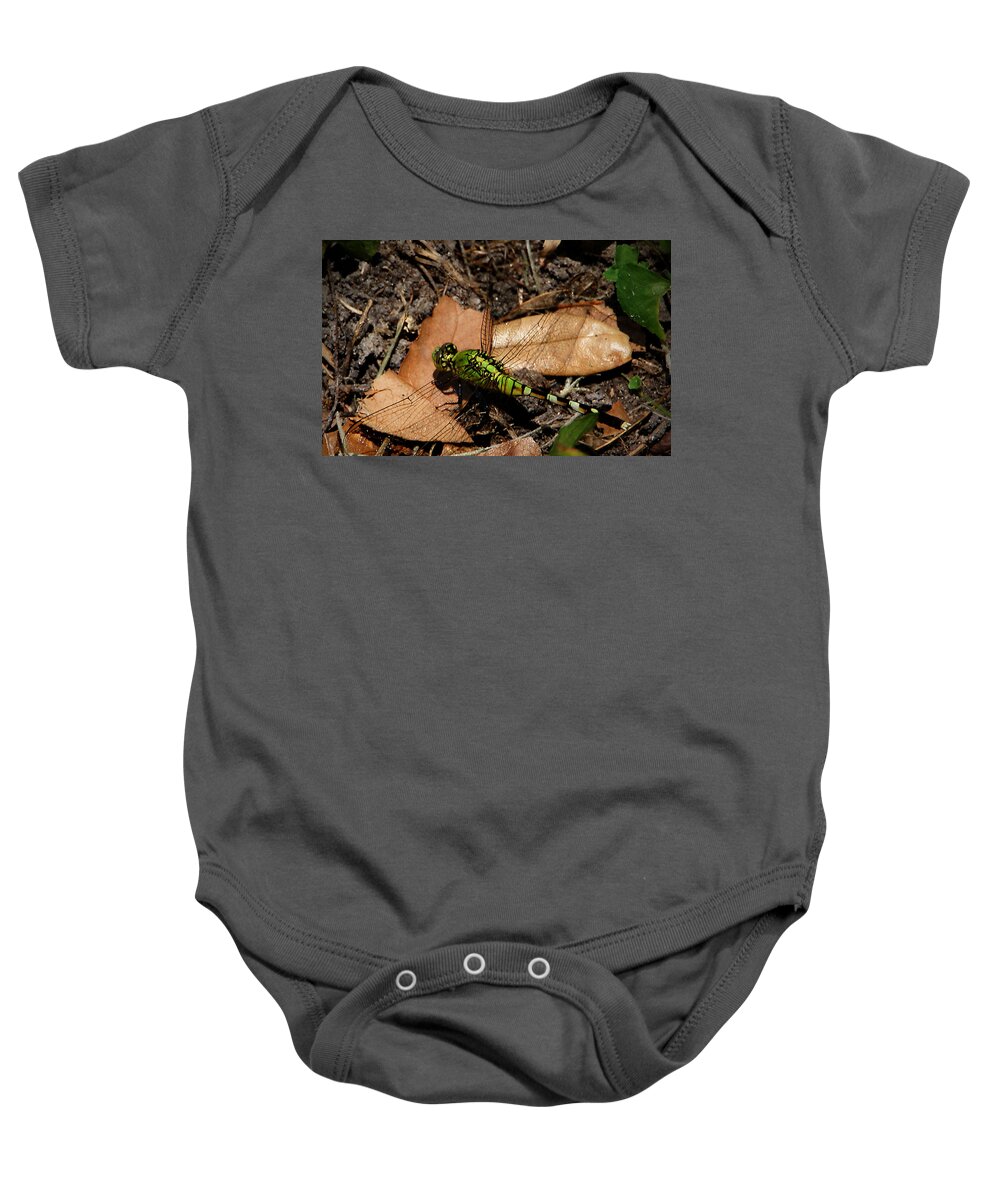 Dragonfly Baby Onesie featuring the photograph Green Dragonfly by Chauncy Holmes