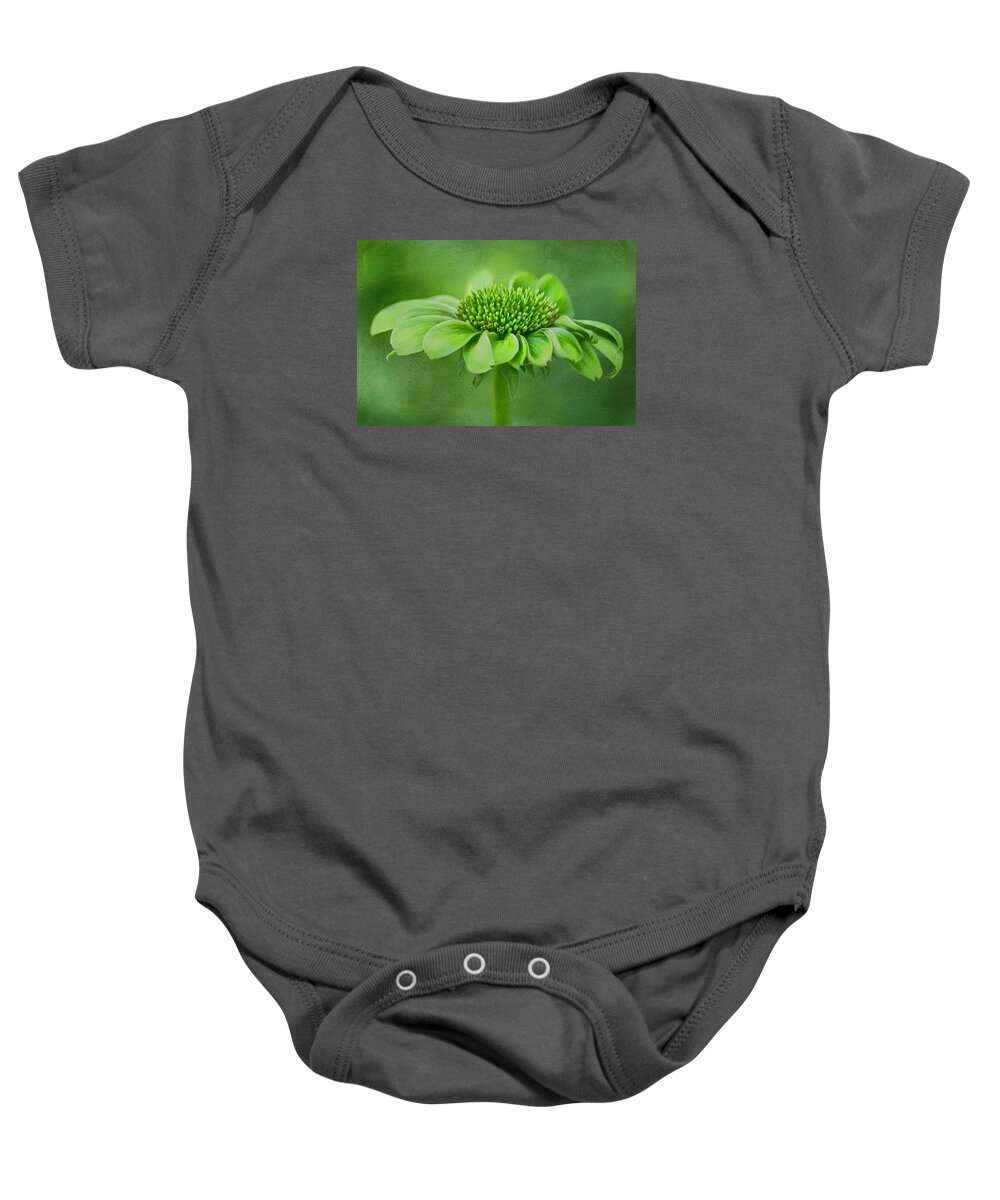 Echinacea Baby Onesie featuring the photograph Green Jewel - Cone Flower - Echinacea #2 by Nikolyn McDonald