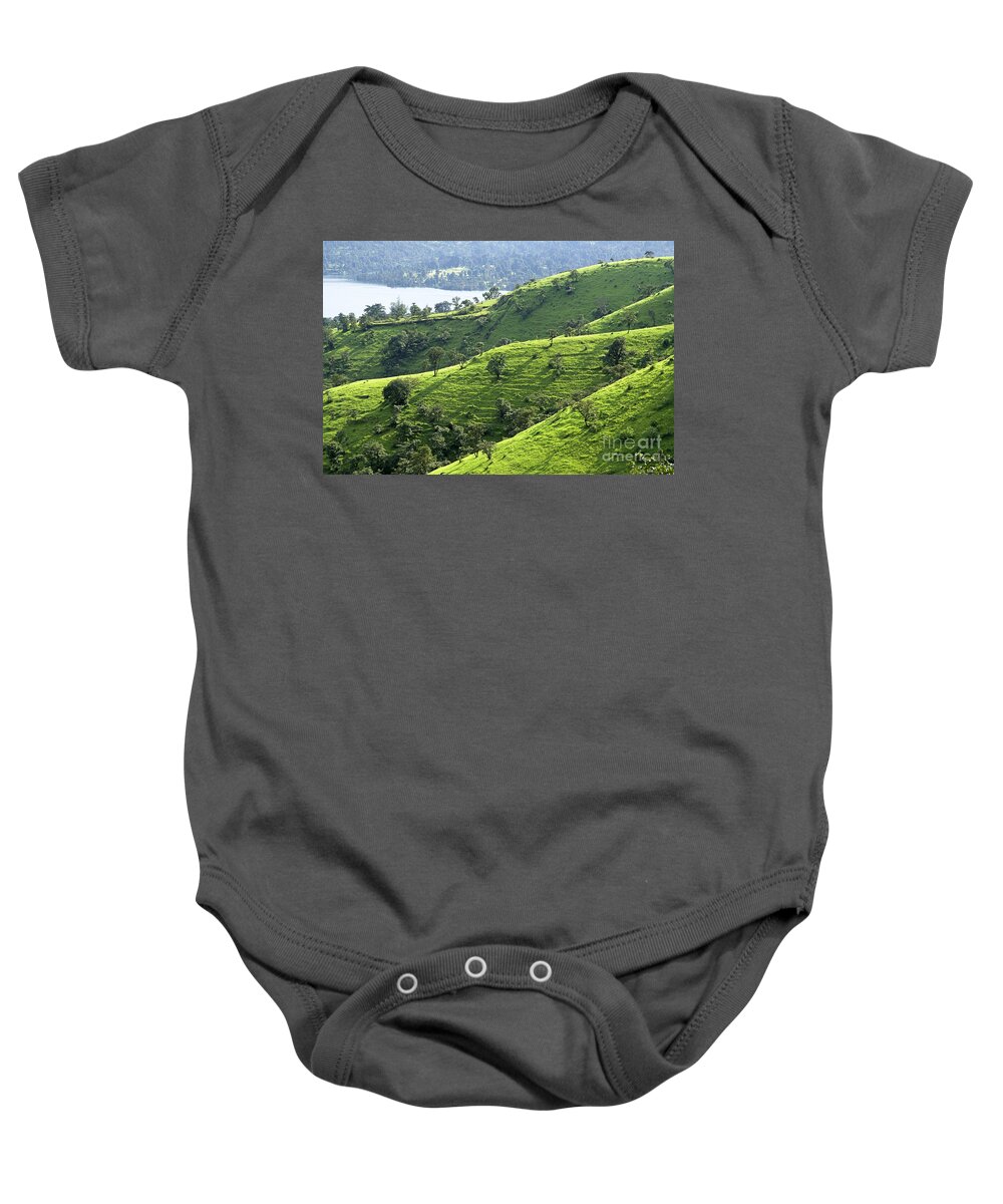 Green Baby Onesie featuring the photograph Green valley 2 by Hitendra SINKAR