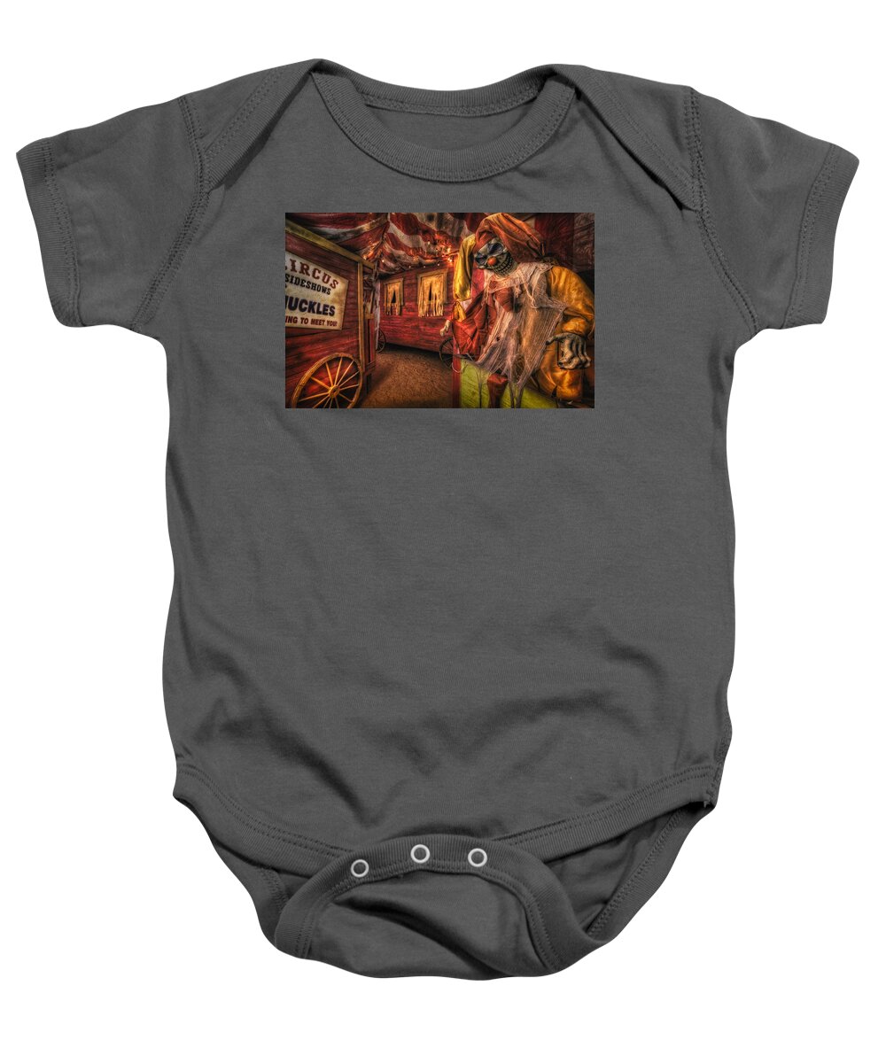 Haunted Baby Onesie featuring the photograph Haunted Circus by Daniel George