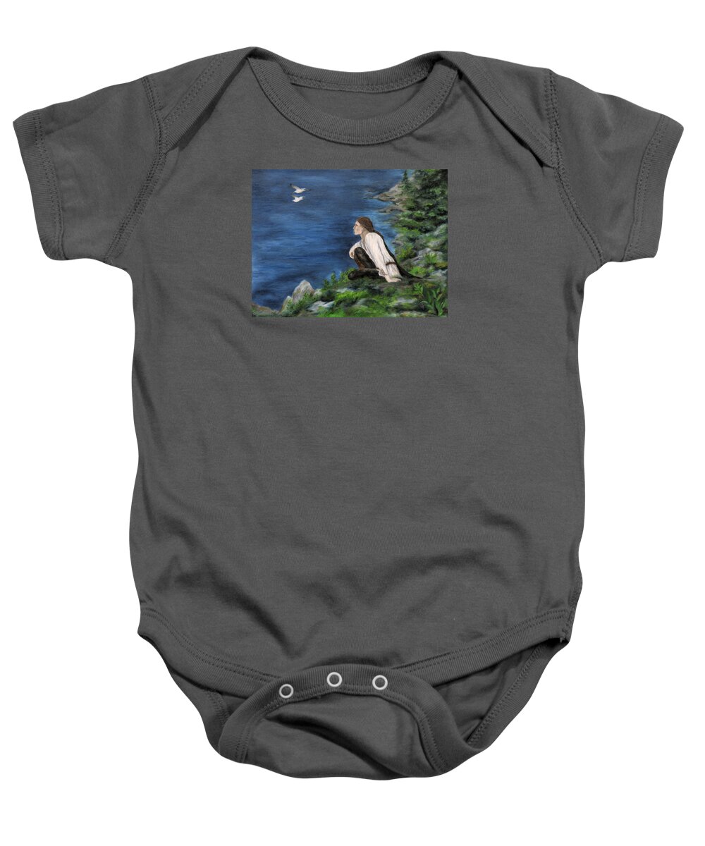 Fantasy Baby Onesie featuring the painting Hemlock of Mimir by FT McKinstry