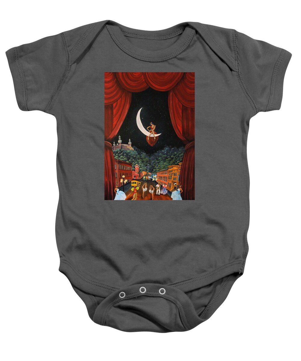 Tampa Bay Baby Onesie featuring the painting History at Play by Gloria E Barreto-Rodriguez