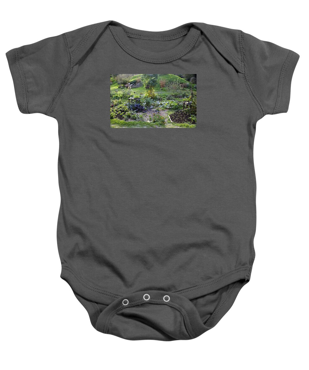 Hobbits Baby Onesie featuring the photograph Hobbit Garden in Bag End by Venetia Featherstone-Witty