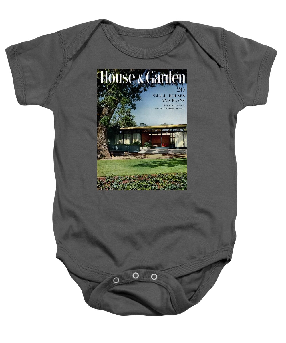 House & Garden Baby Onesie featuring the photograph House & Garden Cover Of The Kurt Appert House by Ernest Braun