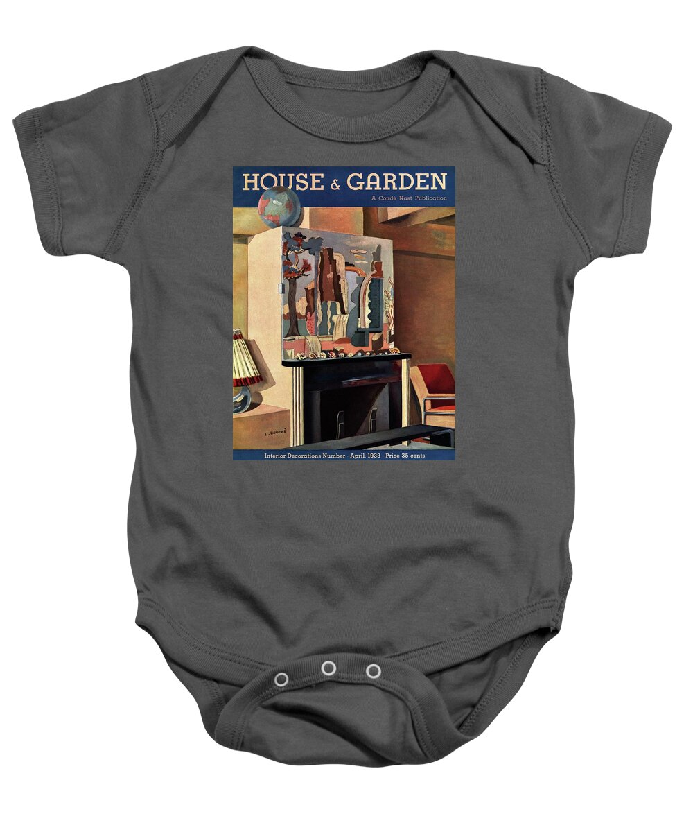 House And Garden Baby Onesie featuring the photograph House And Garden Interior Decoration Number Cover by Louis Bouche