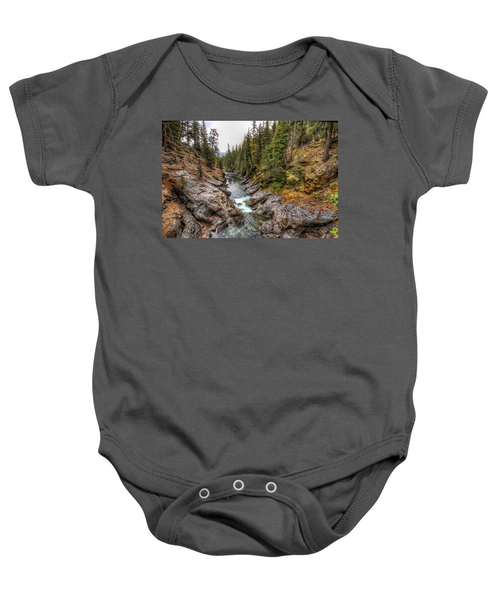 Hdr Baby Onesie featuring the photograph Icicle Gorge by Brad Granger