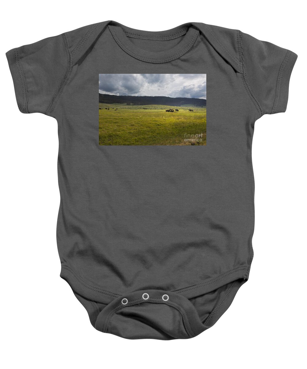 Buffalo Baby Onesie featuring the photograph Imagine by Belinda Greb