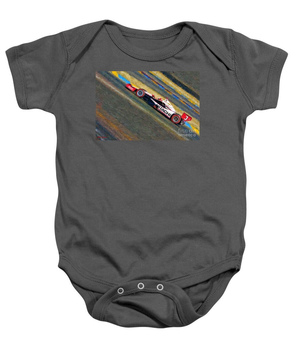 Indy Car's Baby Onesie featuring the photograph Indy Car's Helio Castroneves by Blake Richards