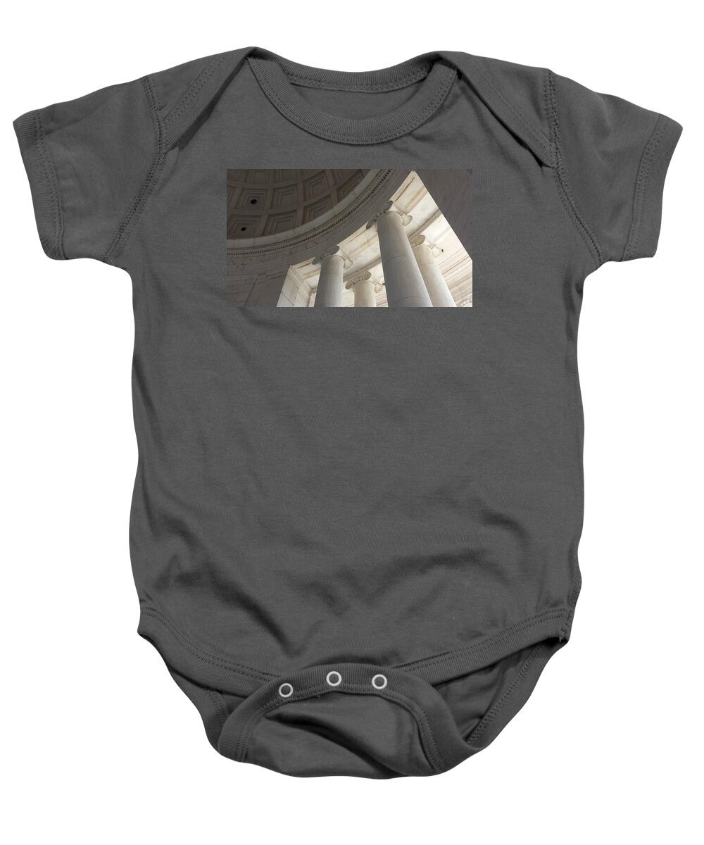 Declaration Of Independence Baby Onesie featuring the photograph Jefferson Memorial Architecture by Kenny Glover
