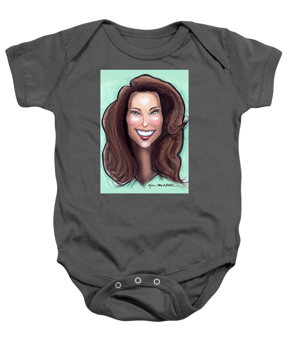 Kate Middleton Baby Onesie featuring the painting Kate Middleton by Kevin Middleton