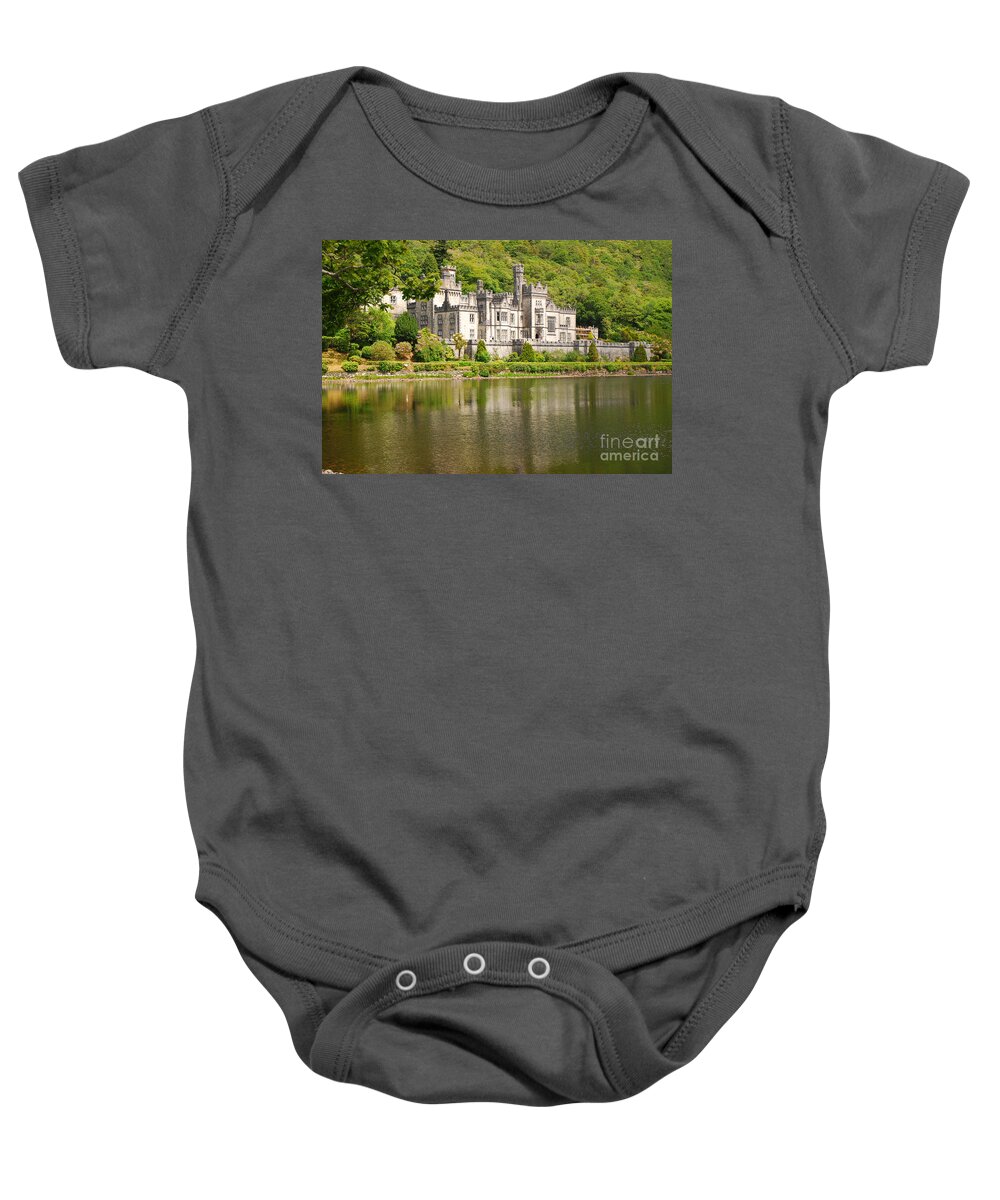 Abbey Baby Onesie featuring the photograph Kylemore Abbey 2 by Mary Carol Story