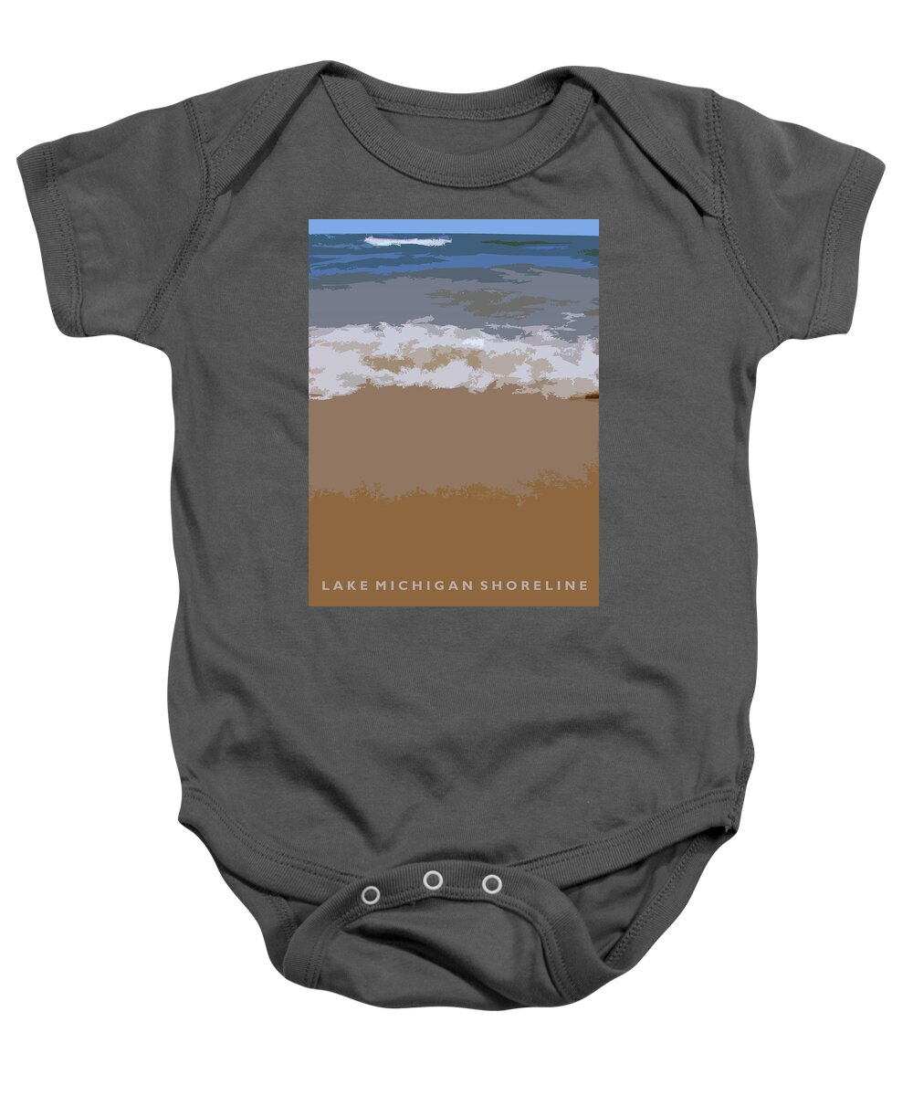 Beach Baby Onesie featuring the photograph Lake Michigan Shoreline by Michelle Calkins