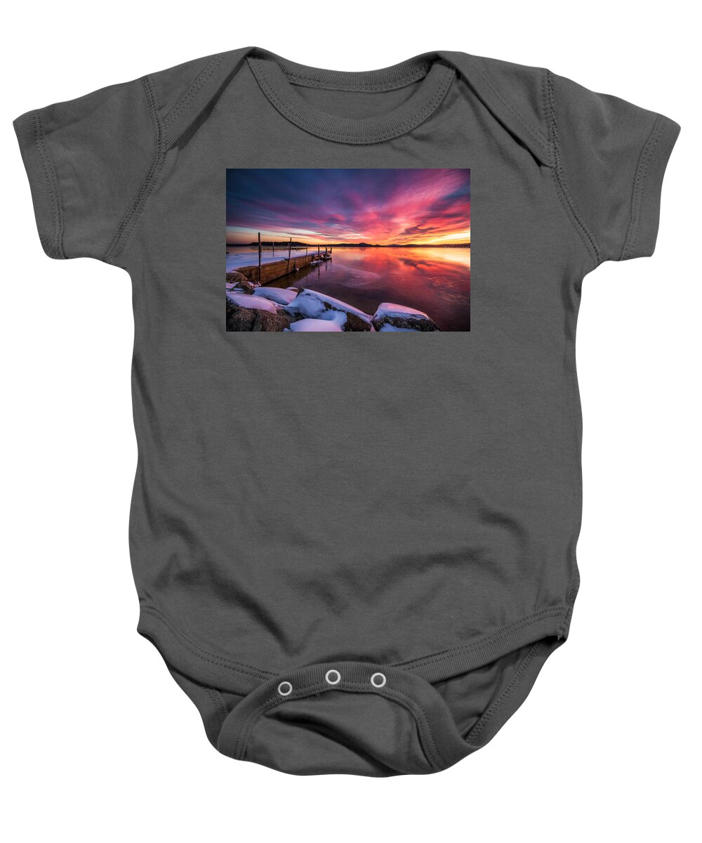 New England Baby Onesie featuring the photograph Lake Winnipesaukee by Robert Clifford
