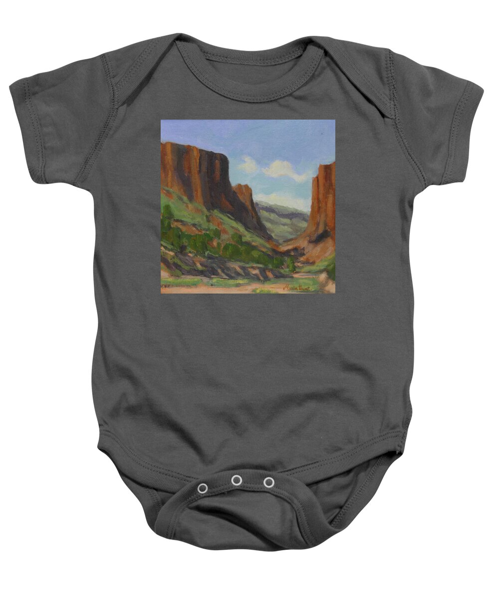 Santa Fe Baby Onesie featuring the painting Hiking Diablo Canyon by Maria Hunt