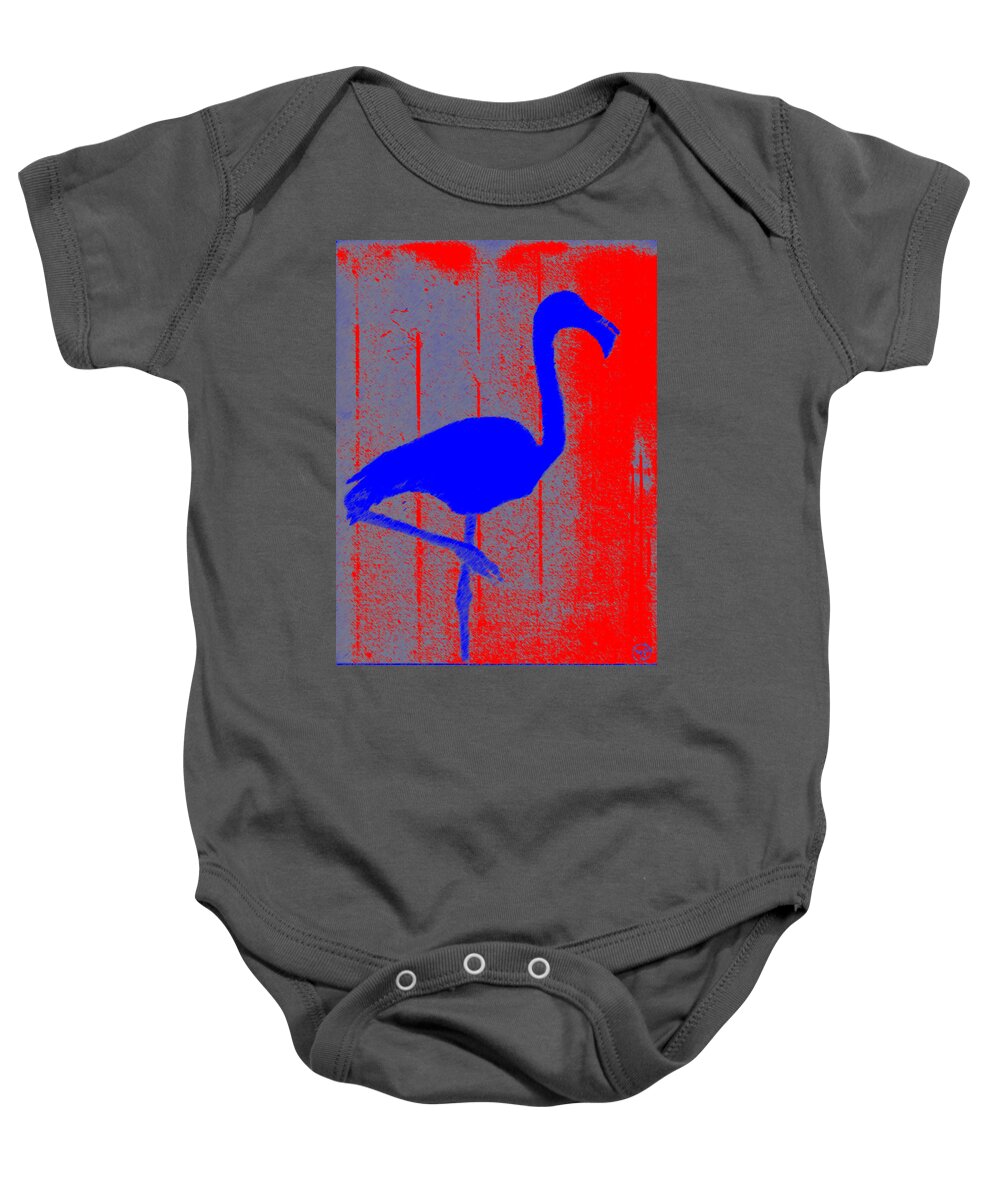 Flamingo Baby Onesie featuring the digital art Le Flamant by George Pedro