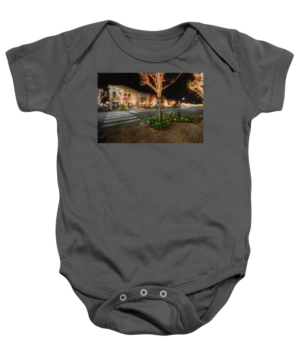 Palm Baby Onesie featuring the digital art Lights of Fairhope Ave by Michael Thomas
