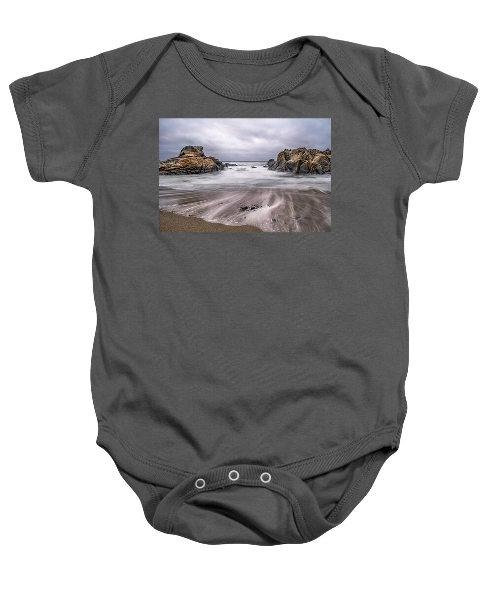 Beach Baby Onesie featuring the photograph Lines in the Sand by Linda Villers