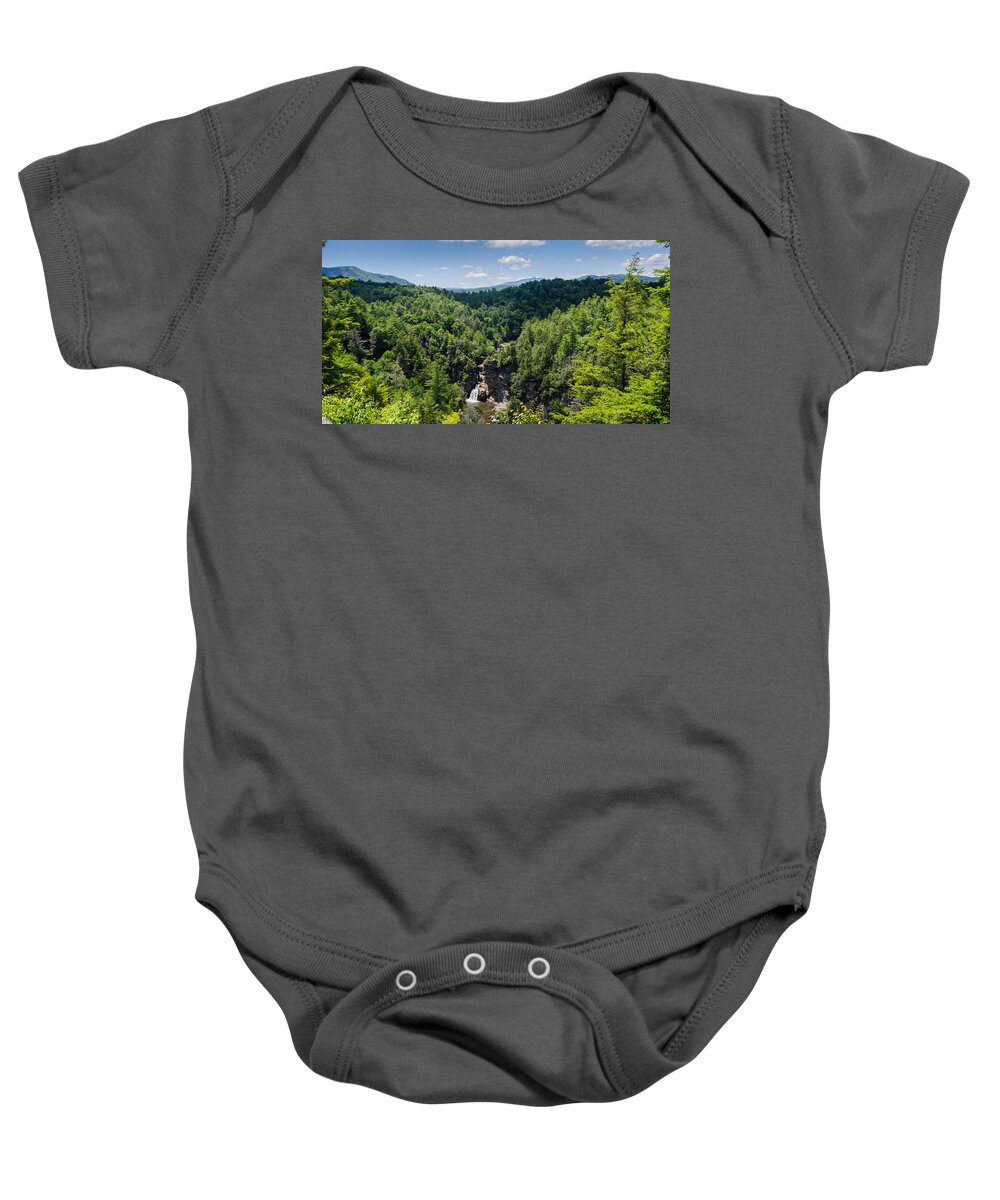 Linville Baby Onesie featuring the photograph Linville Falls by David Hart