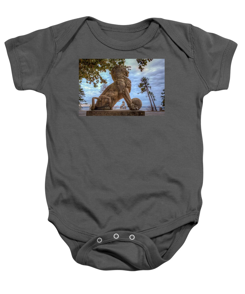 Double Lions Baby Onesie featuring the photograph Lions Bridge West Lakeside by Jerry Gammon