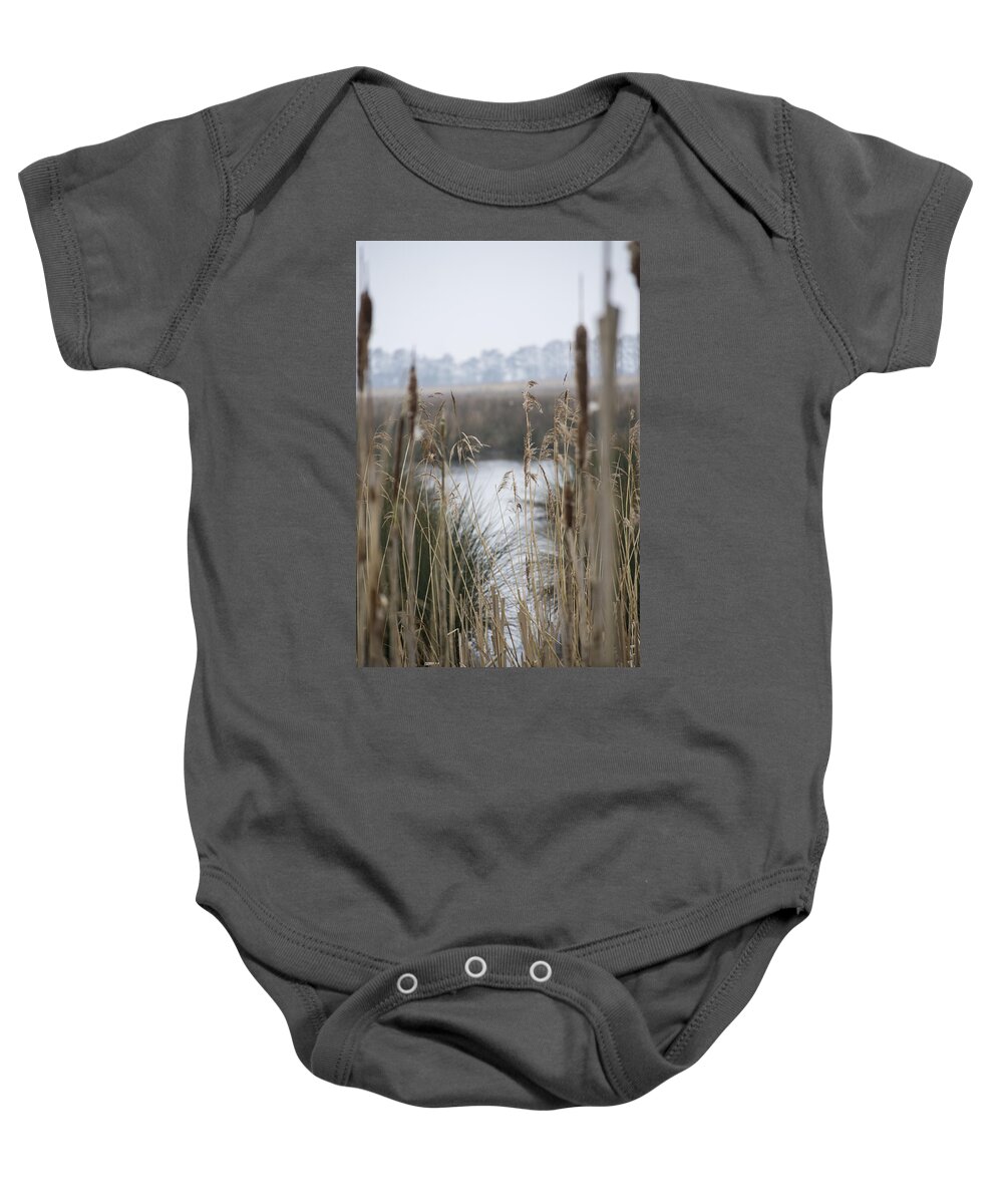 Reeds Baby Onesie featuring the photograph Looking through the Reeds by Spikey Mouse Photography