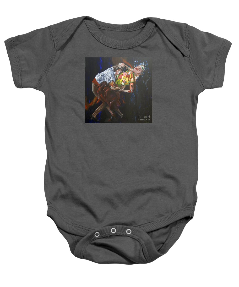 Dance Baby Onesie featuring the painting Lost In Dance by James Lavott