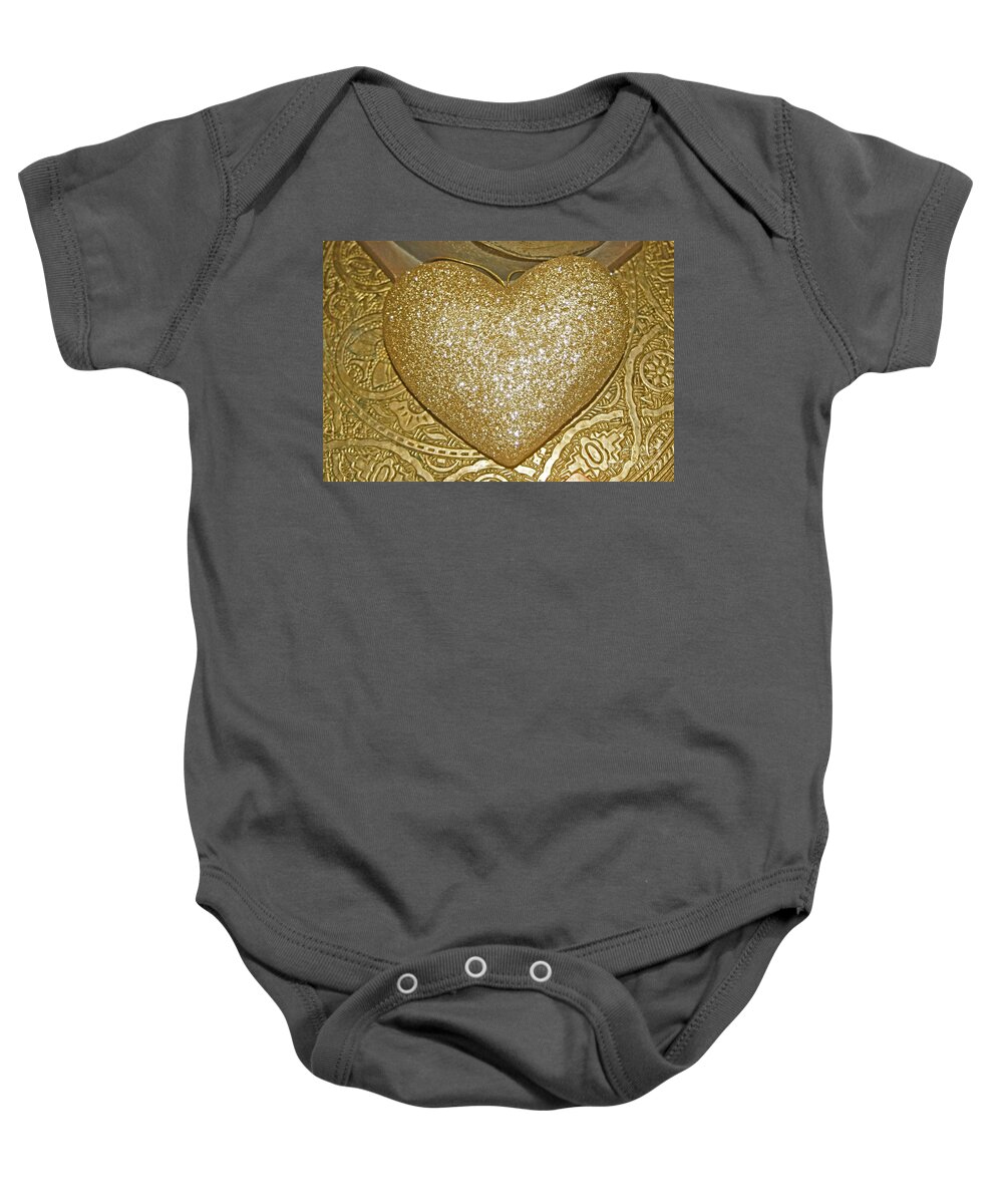 Golden Baby Onesie featuring the photograph Lost my Golden Heart by Eva-Maria Di Bella