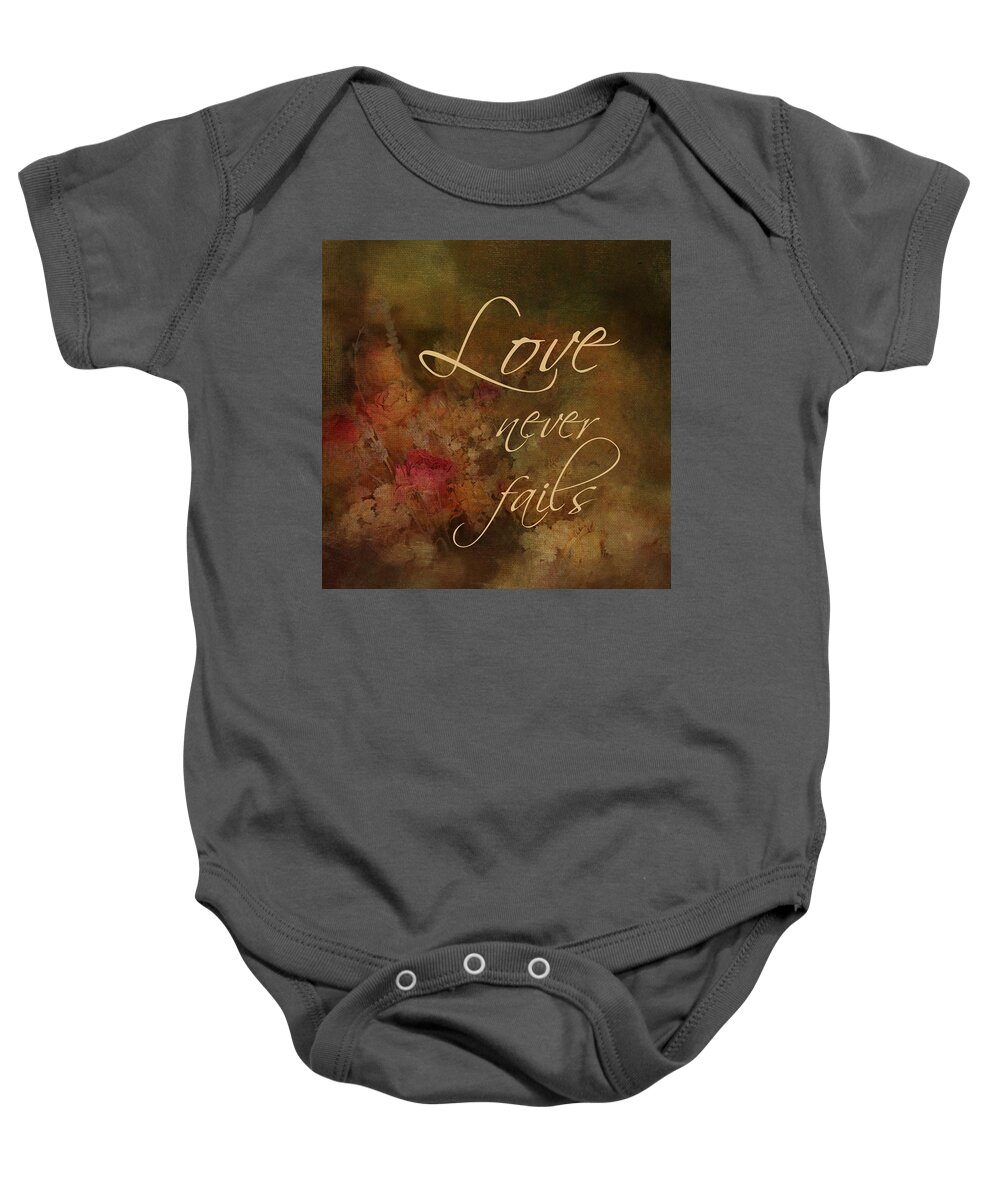 Love Baby Onesie featuring the photograph Love Never Fails by Carla Parris