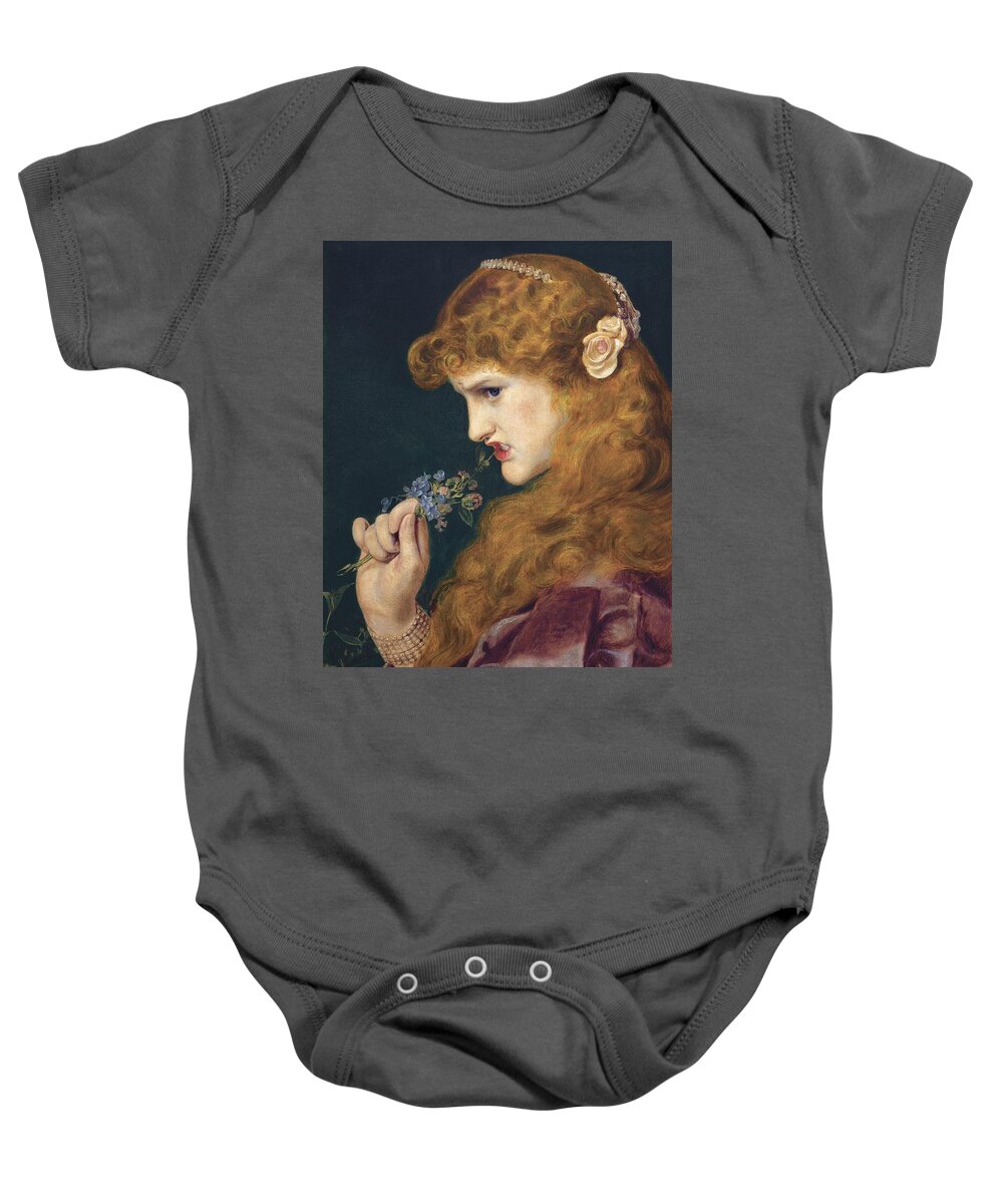 Frederick Sandys Baby Onesie featuring the painting Loves Shadow by Frederick Sandys