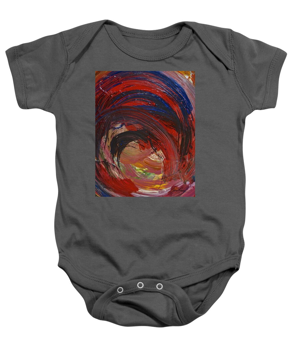 Abstract Painting Baby Onesie featuring the painting Intuitive painting 516 by Joan Reese