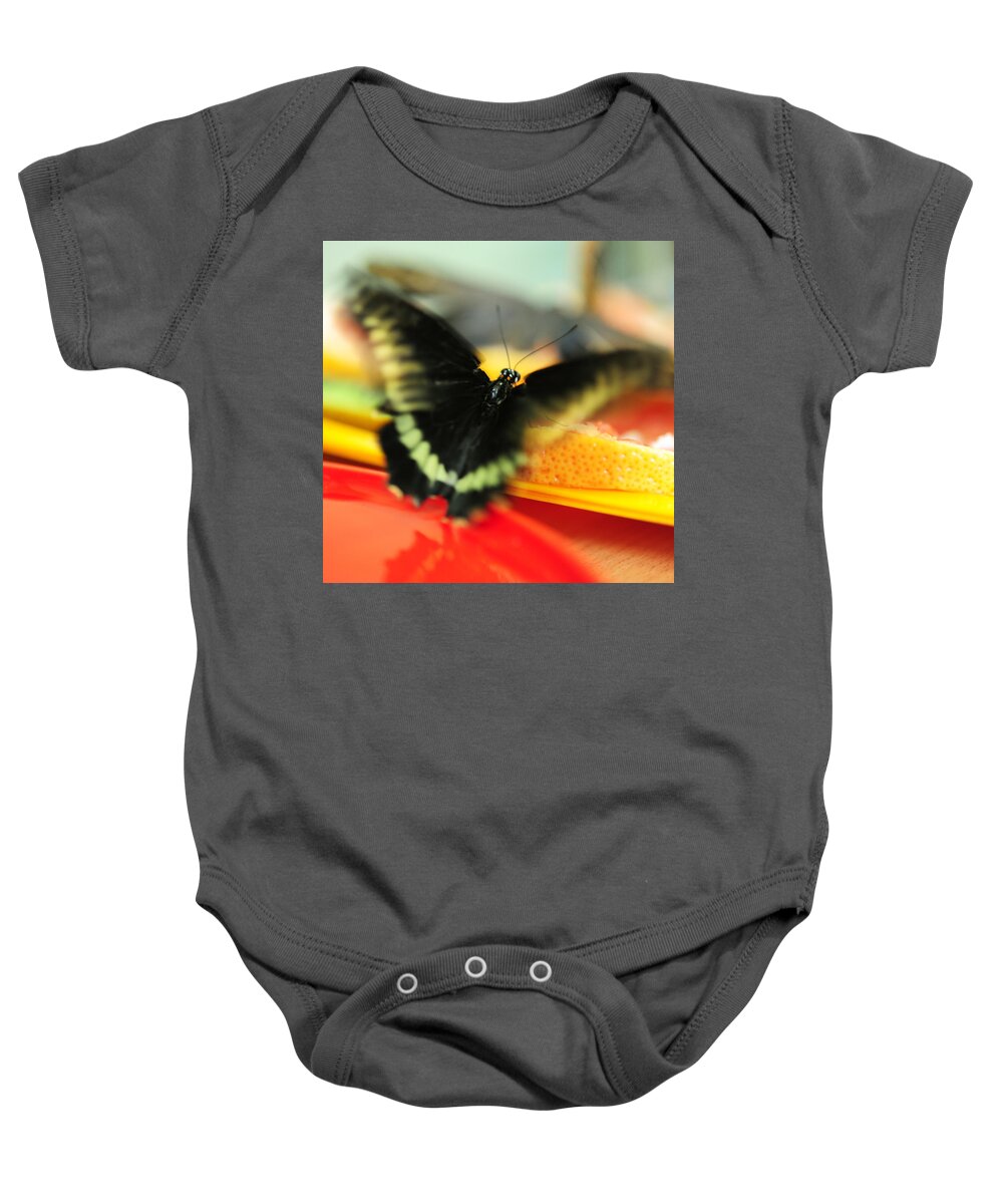 Butterfly Baby Onesie featuring the photograph Madame Butterfly. Impressionism by Jenny Rainbow