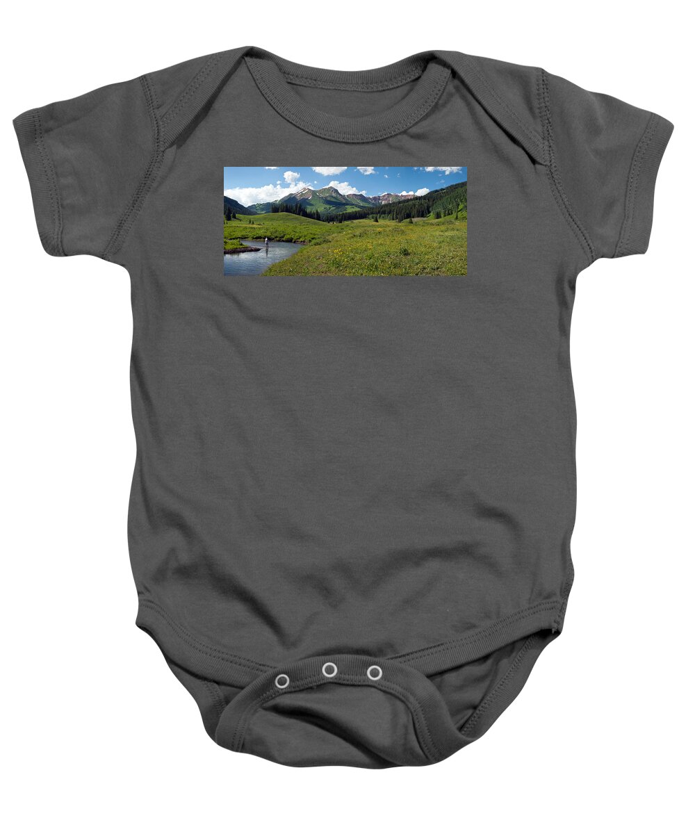 Man Fly-fishing In Slate River, Crested Onesie by Panoramic Images