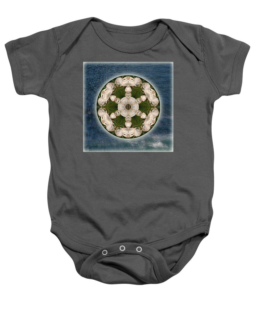 Flower Of Life Baby Onesie featuring the mixed media Manifesting Abundance by Alicia Kent