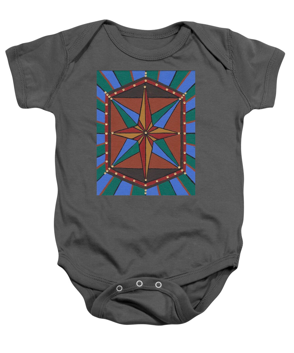 Mariner Rose Baby Onesie featuring the painting Mariner Rose by Barbara St Jean