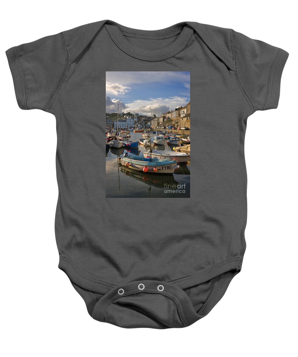Travel Baby Onesie featuring the photograph Mevagissey by Louise Heusinkveld