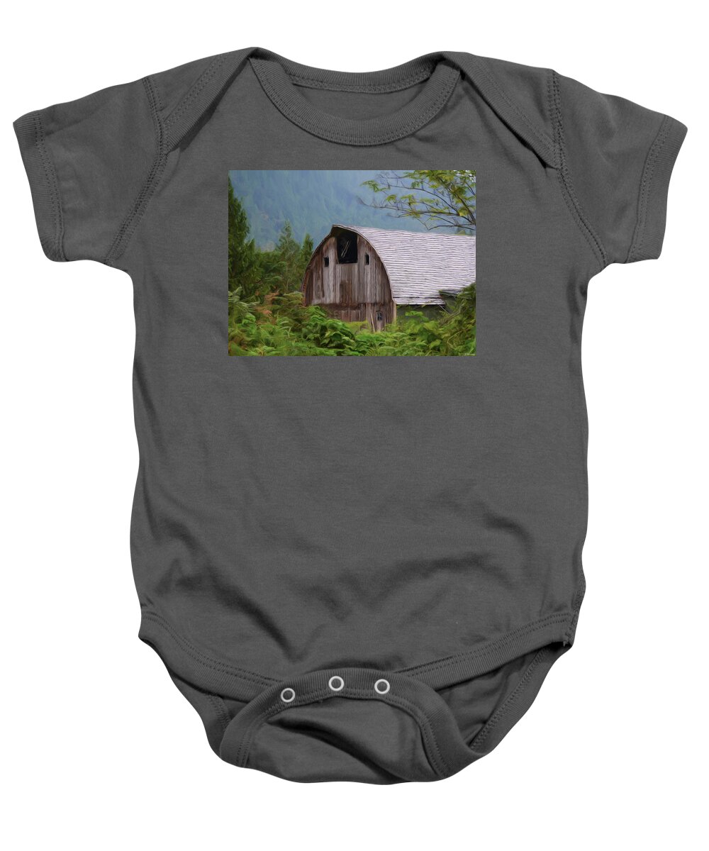 Middle Of Nowhere Baby Onesie featuring the painting Middle Of Nowhere - Country Art by Jordan Blackstone
